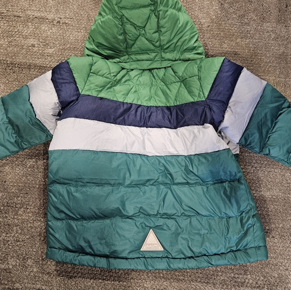 L.L. Bean Kids' Bean's Down Colorblock Green and Blue Jacket - Picture 3 of 8